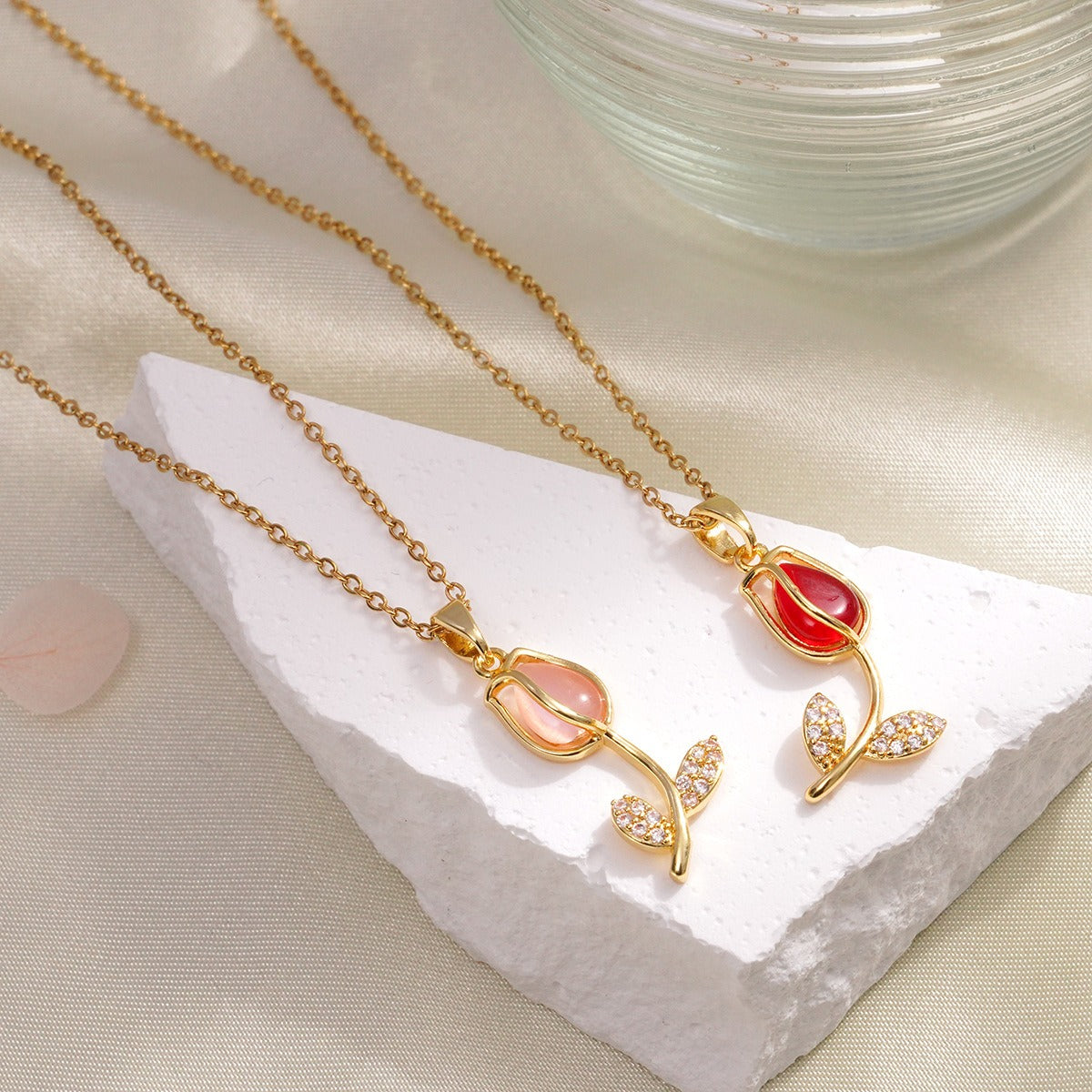 Collier Rose Rouge