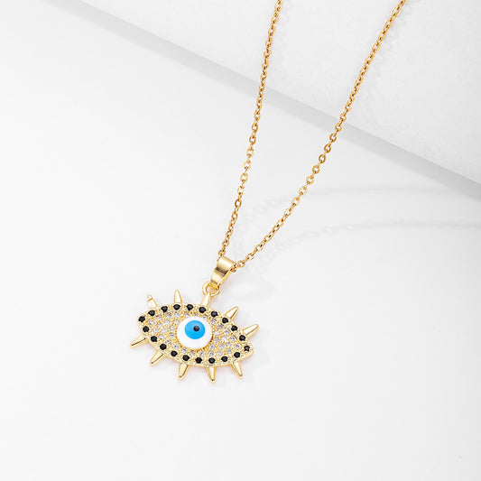 Collier Oeil Bleu Or
