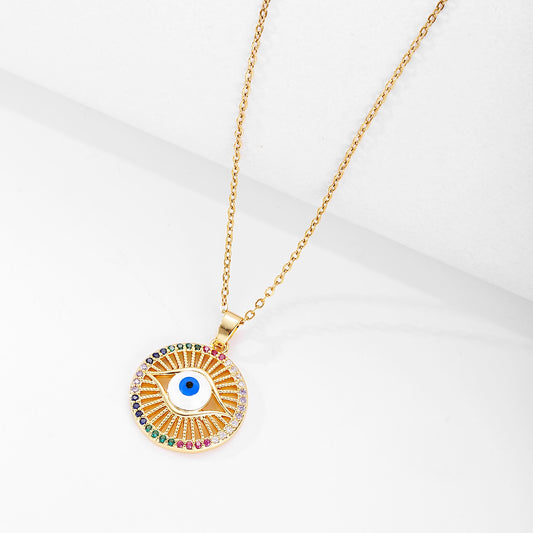 Pendentif Oeil Bleu Or