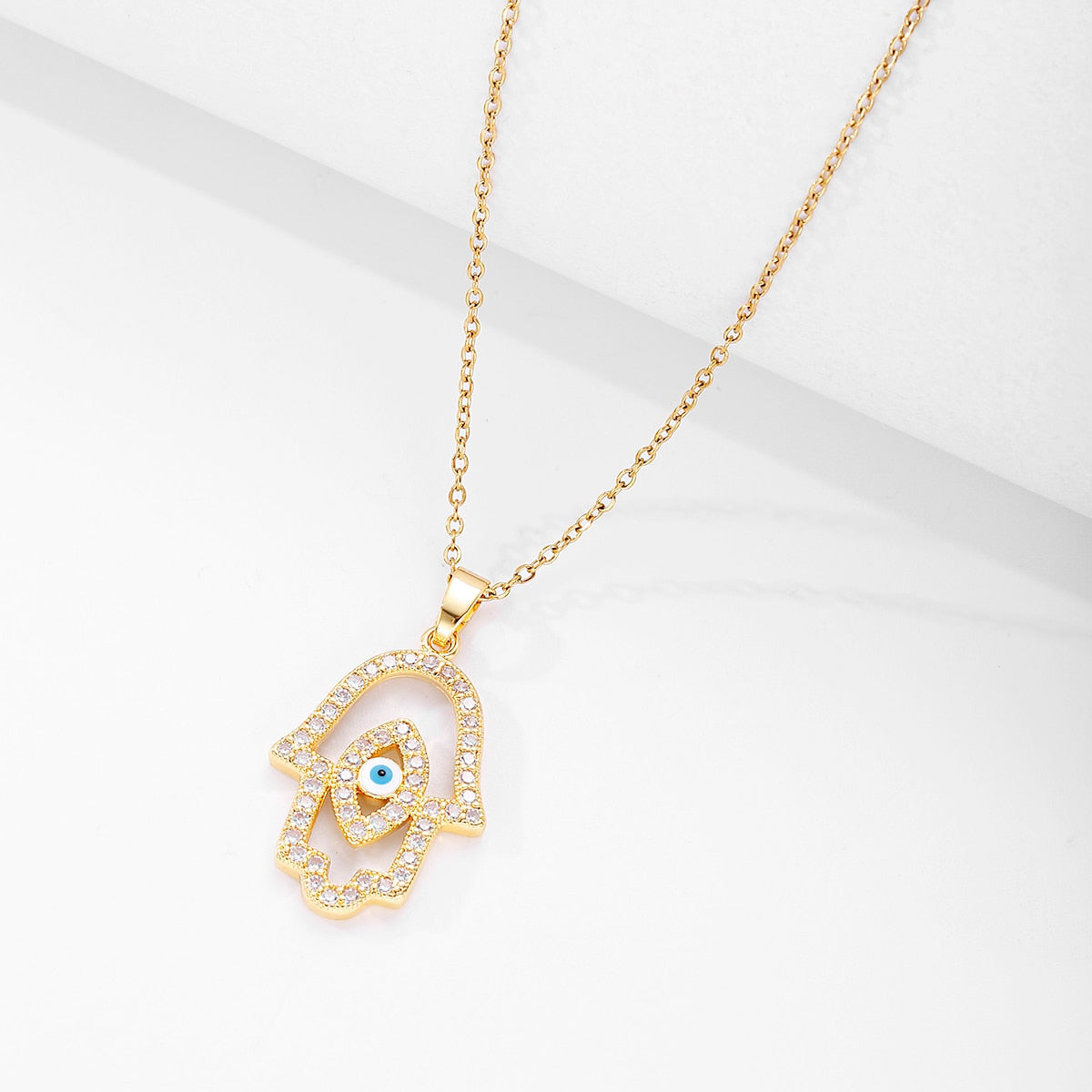 Pendentif Oeil Bleu Or