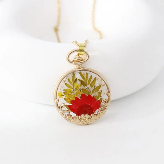 Collier Fleur Séchée - Zinnia