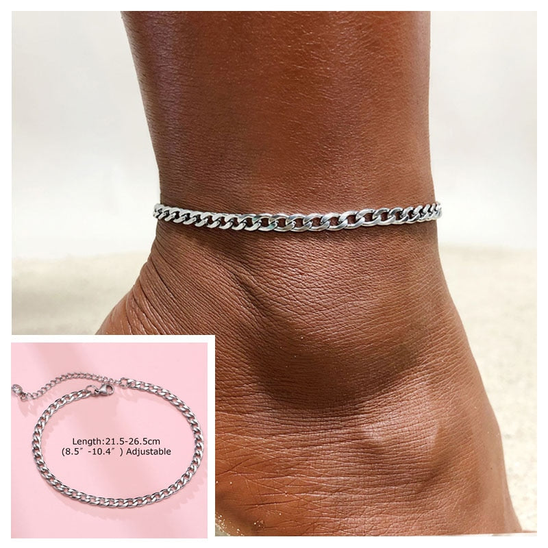 Bracelet de Cheville Femme Argent