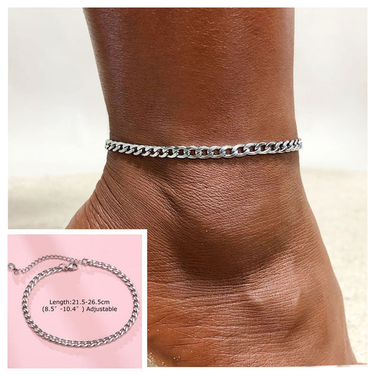 Bracelet de Cheville Femme Argent