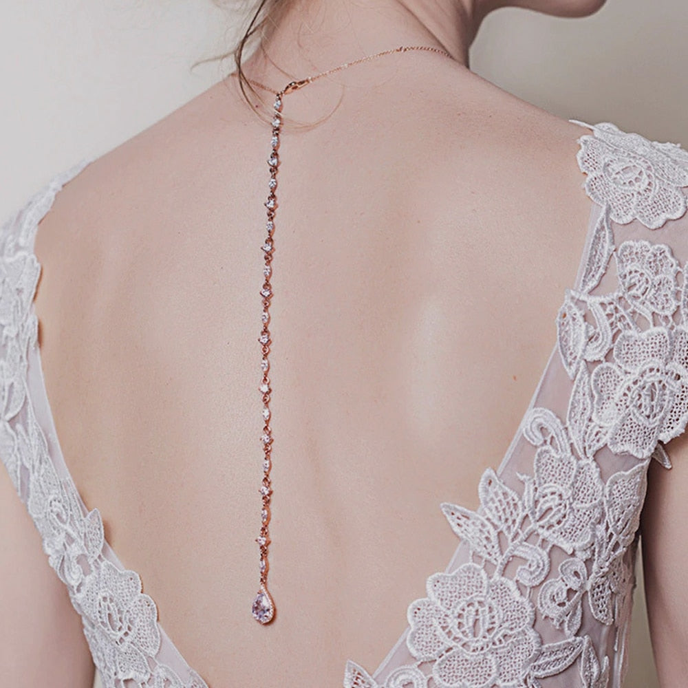 Collier de Dos Mariage Or Rose