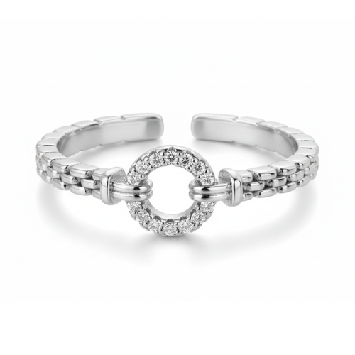 Bague Cercle Pavé Argentée