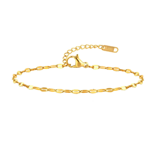 Bracelet Maille Facettée - Chaîne Fine Dorée