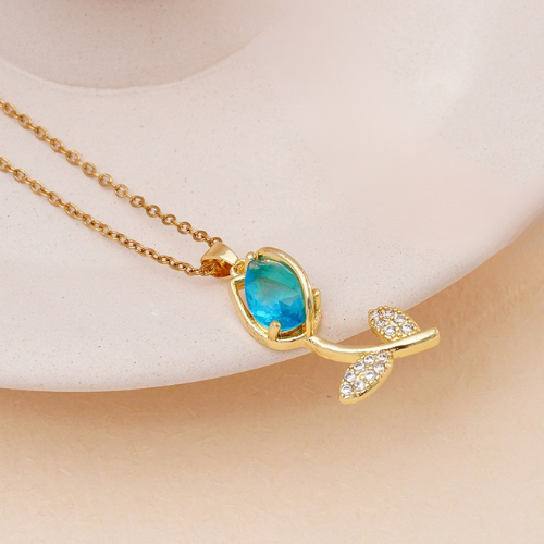 Collier Rose Bleue