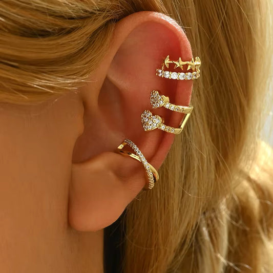 Earcuff - Gold Line portée