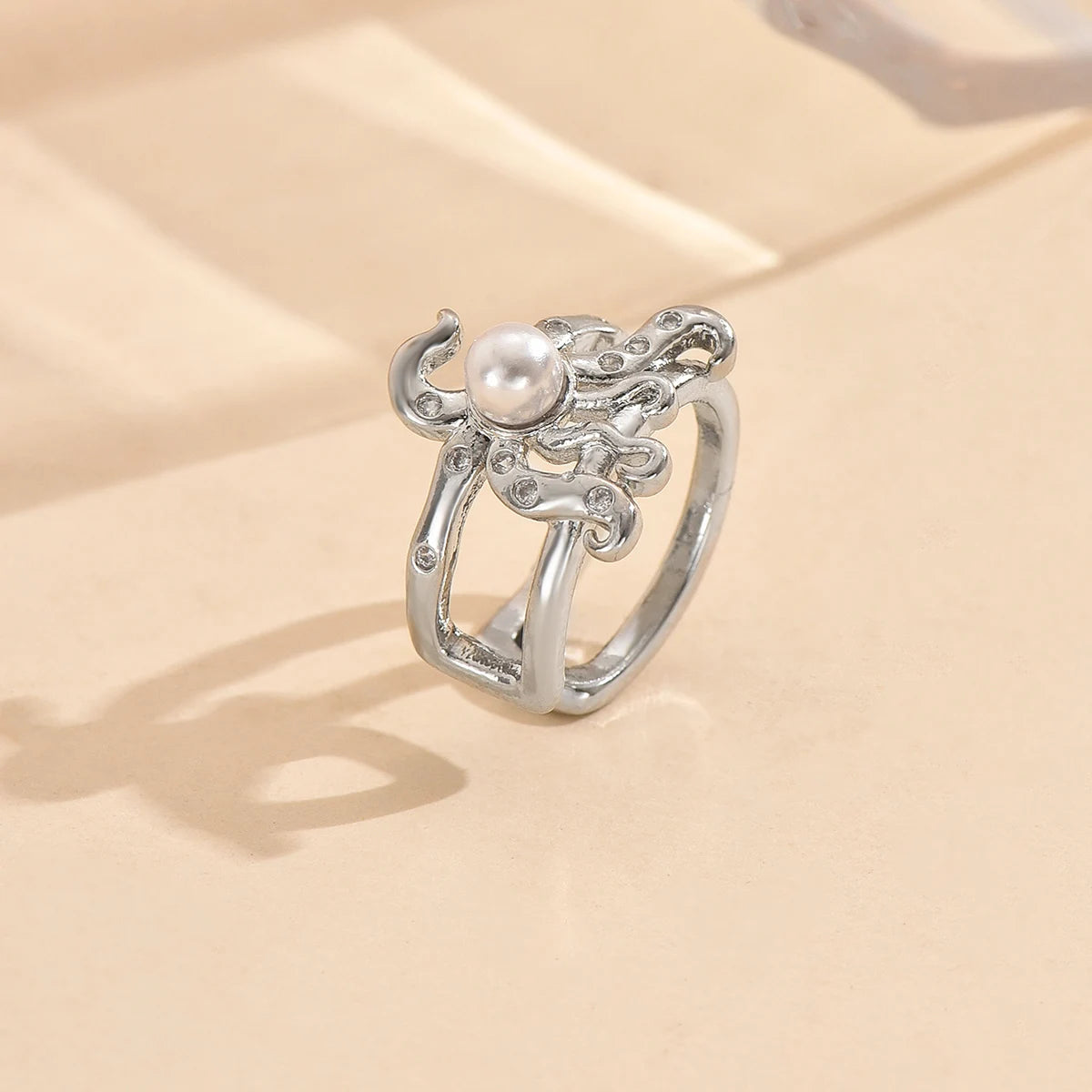 Earcuff - Perla argentée