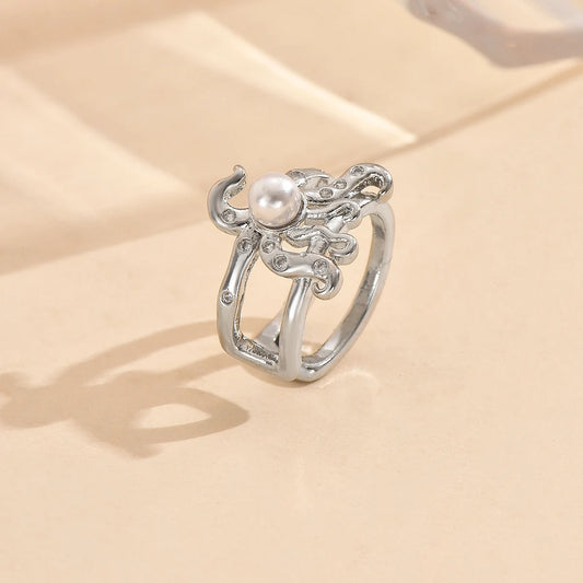 Earcuff - Perla argentée