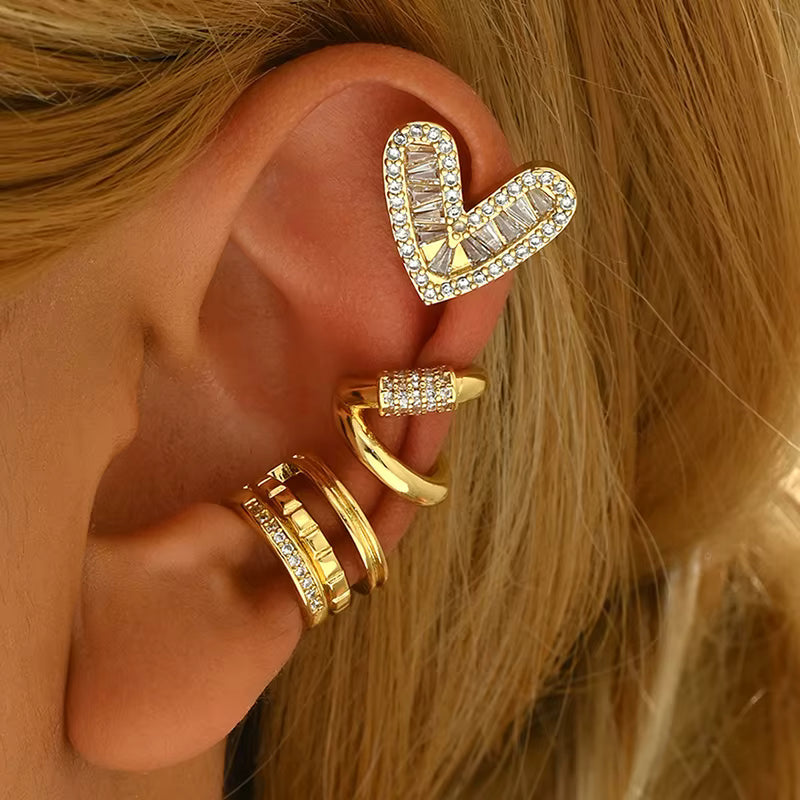 Earcuff - Twisty doré portée