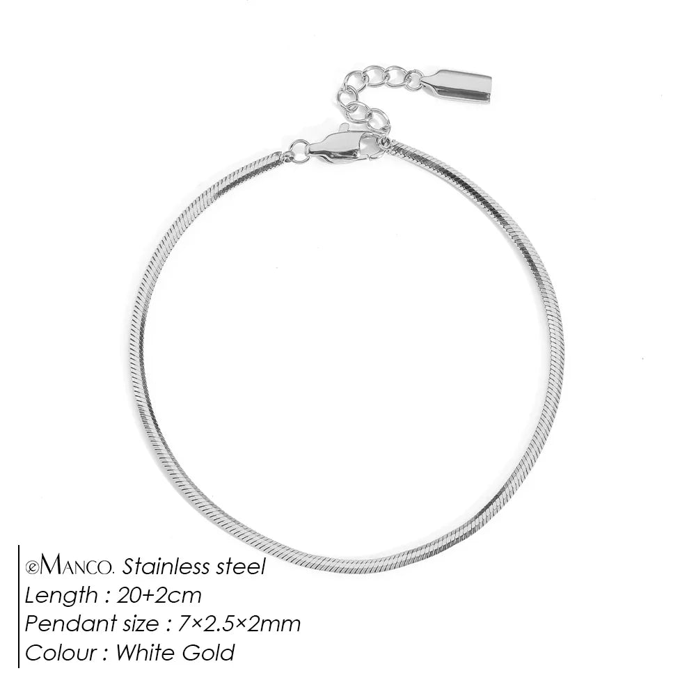 Bracelet chaîne serpent acier inoxydable style masculin