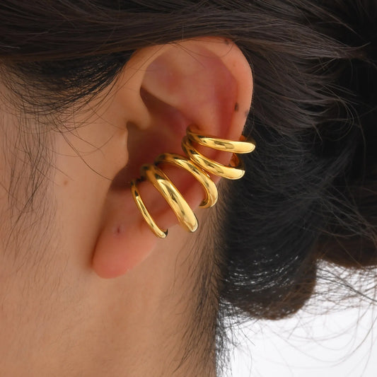 Unique Fake Piercing C-shaped Ear Bone Clip for Women Girl,Water Drop Cartilage Ear Clip,Stainless Steel Ear Cuff Jewellery Gift
