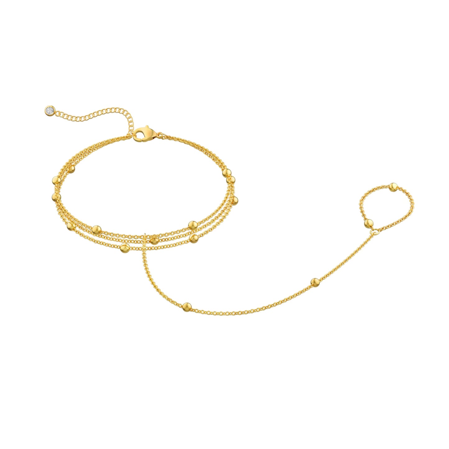 Bracelet de Main Doré Élégant - Chaînes Fines