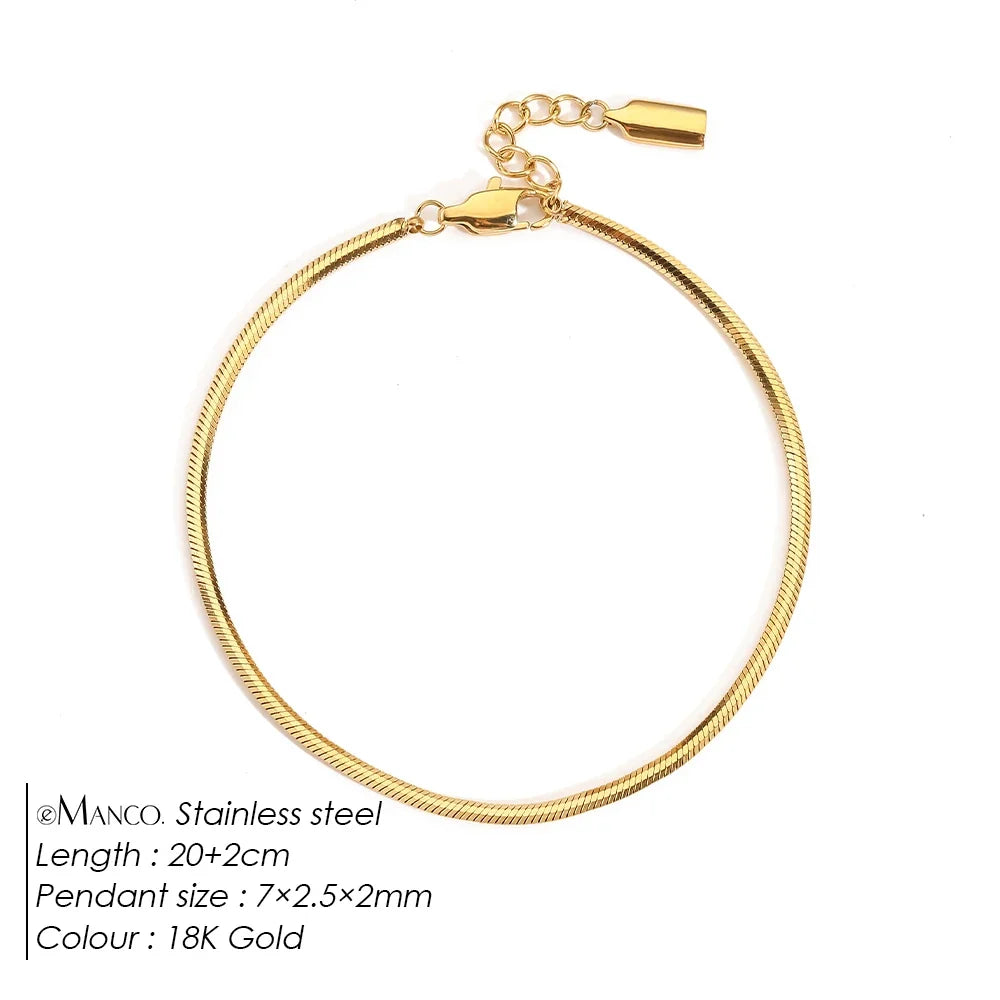Bracelet serpent doré à maillons fins pour homme
