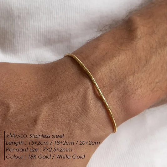 Bracelet Chaîne Serpent en Acier Inoxydable — détails et finitions
