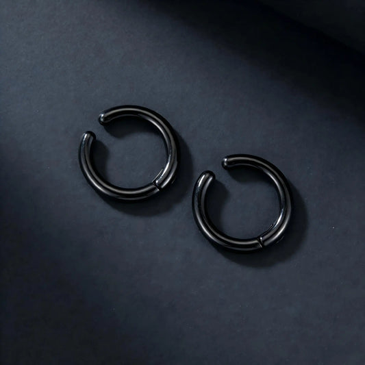 Paire de bagues d’oreille dorées sans perçage Épure Dorée en acier inoxydable
