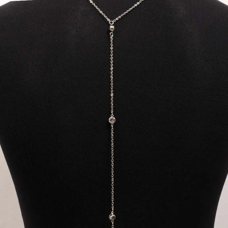 Collier de dos femme - longue chaîne dorée