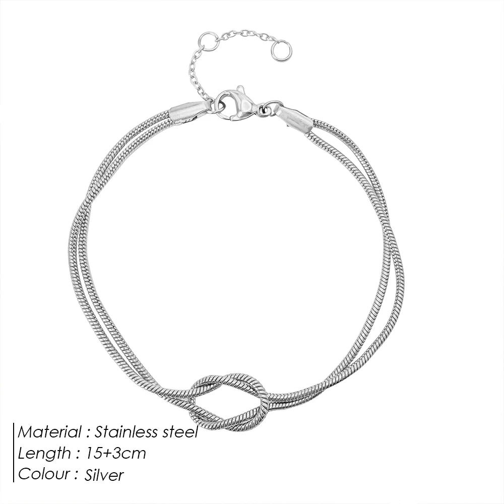 Bracelet chaîne serpent - finition argentée