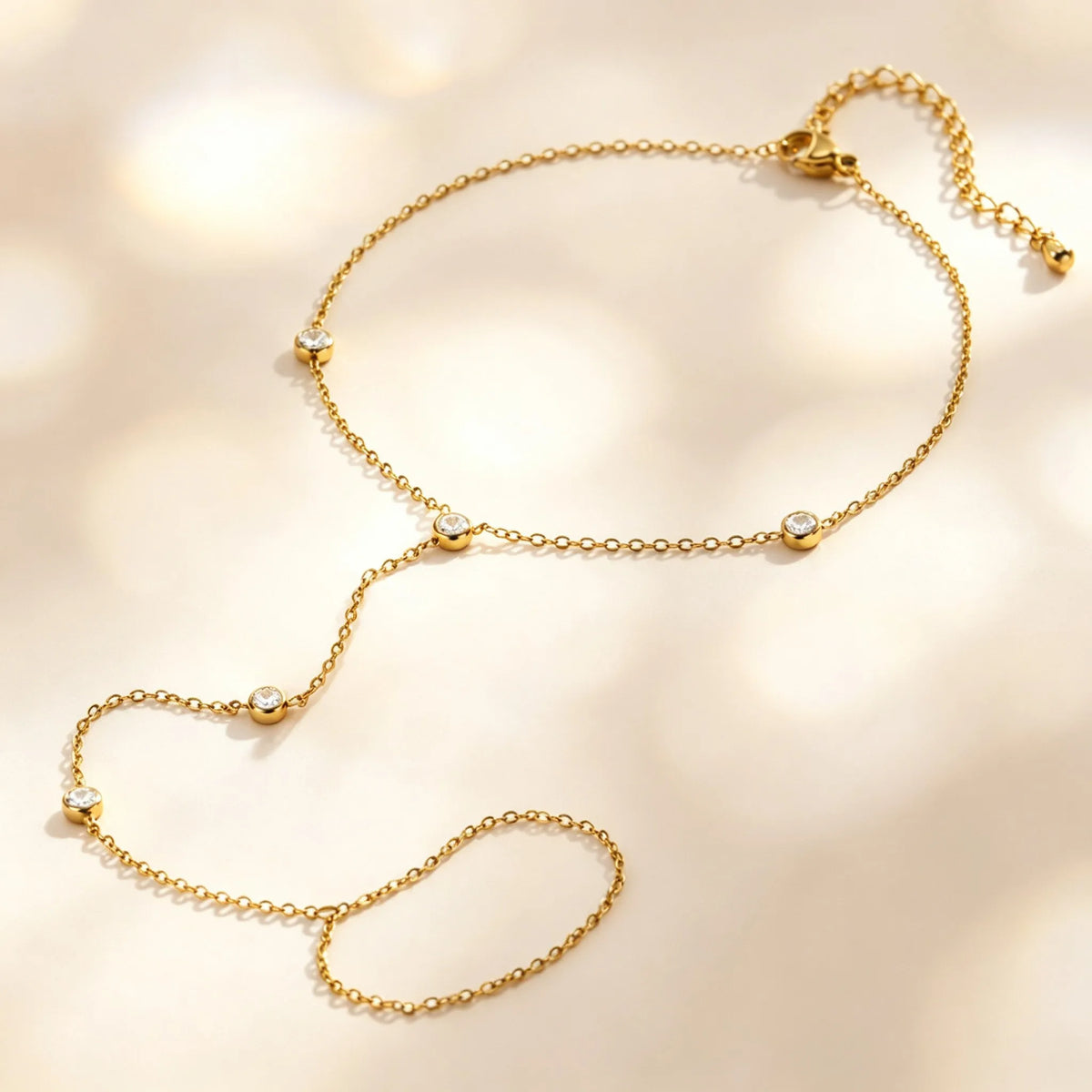 Bracelet de cheville doré - présentation du bijou