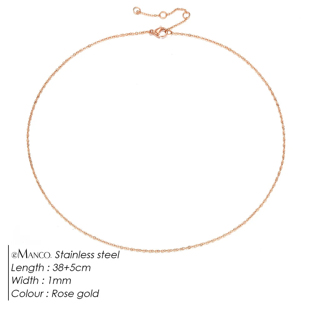 Collier ras de cou en acier inoxydable - forme de la chaîne