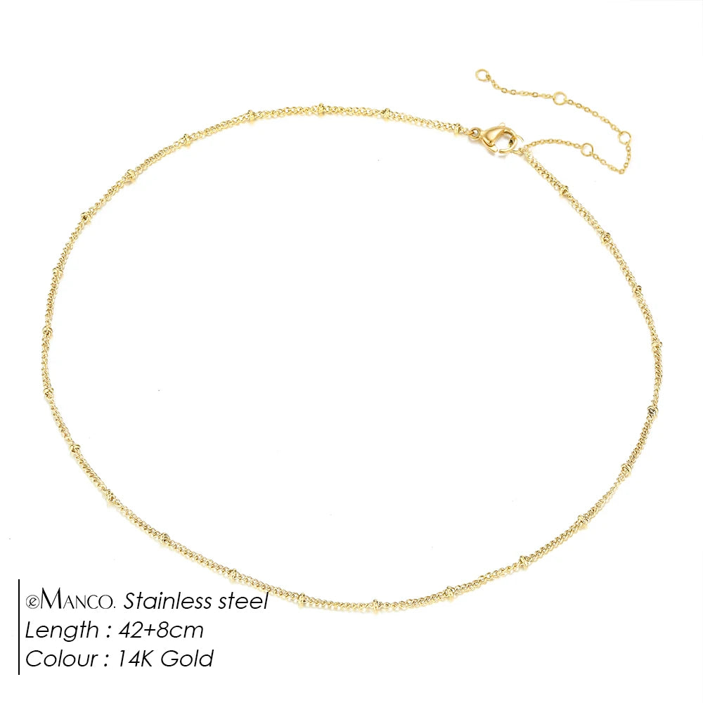 Collier ras de cou en acier inoxydable - forme de la chaîne